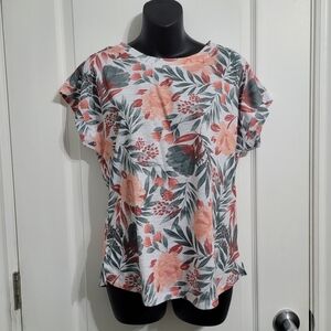2 FOR💲1️⃣ NWOT The Island Trotters Floral Bliss Women's Short Sleeve Top Sz Sm